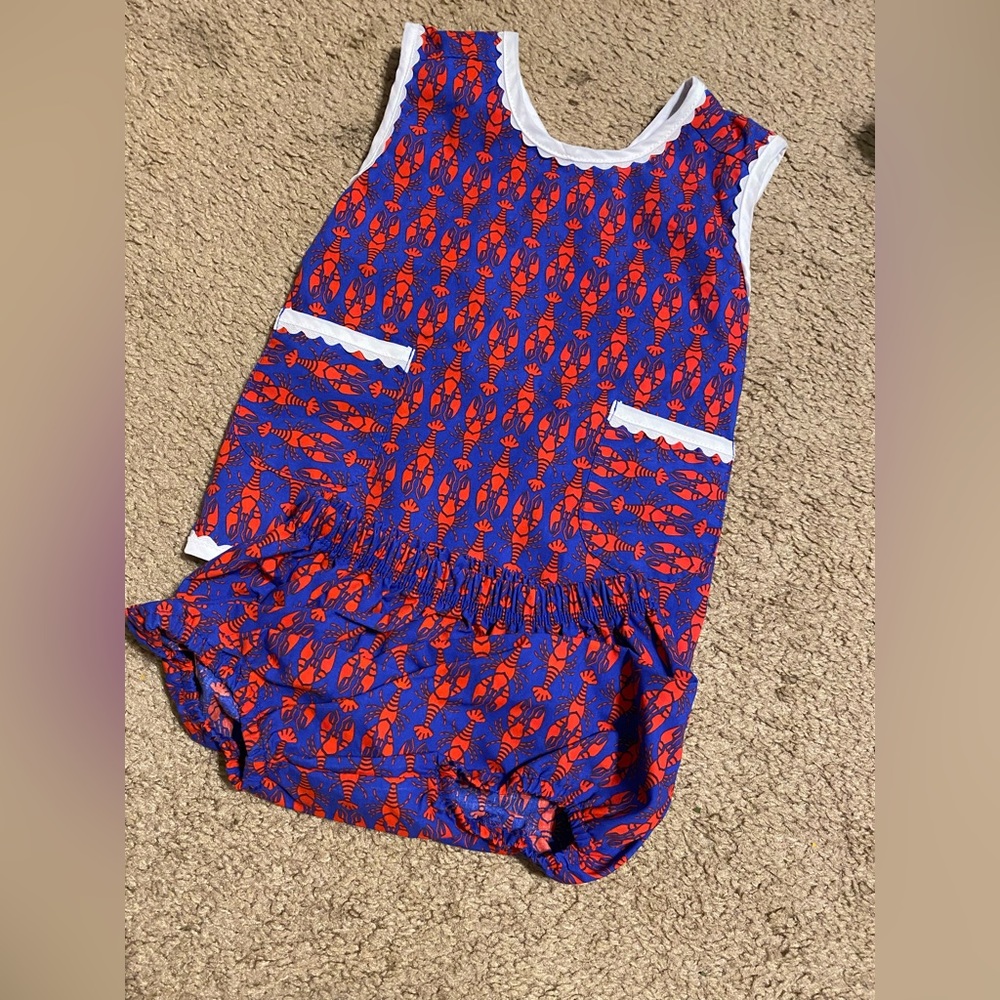 Baby girl crawfish diaper set
